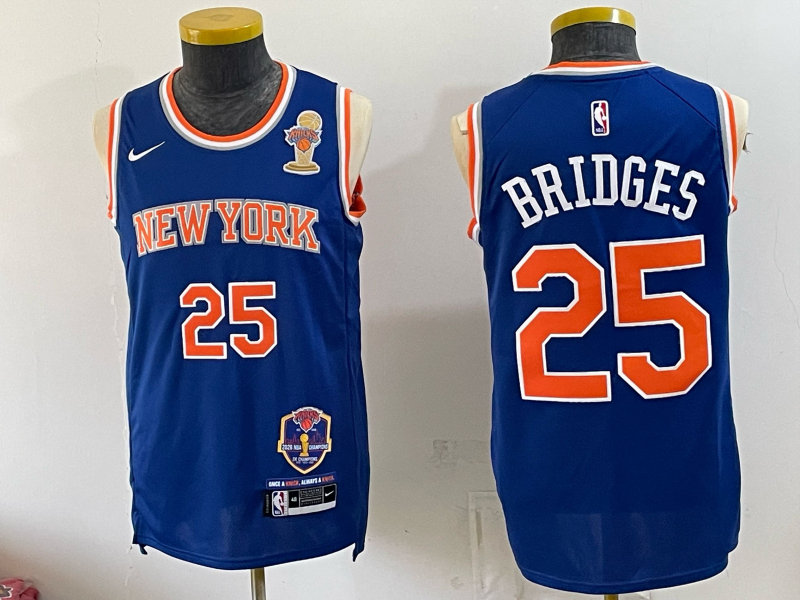 Men New York Knicks #25 Bridges blue 2026 Nike NBA jersey 072202